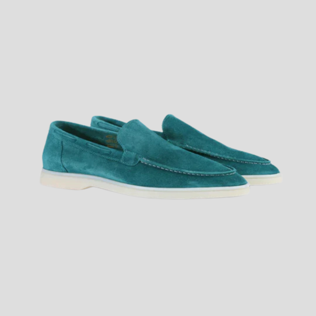 Men's Suede Loafers, Slip-On with Hidden Elastic and Low Heel
