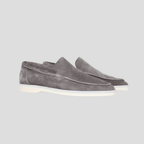 Men's Suede Loafers, Slip-On with Hidden Elastic and Low Heel