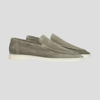Men's Suede Loafers, Slip-On with Hidden Elastic and Low Heel