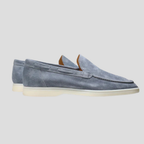 Men's Suede Loafers, Slip-On with Hidden Elastic and Low Heel
