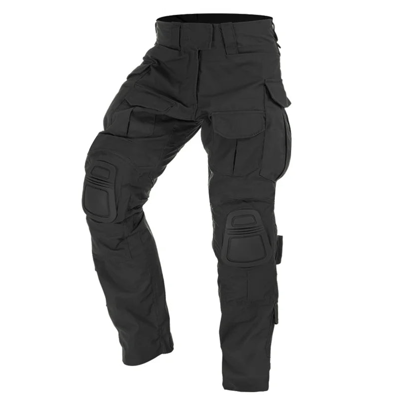 Men's Cargo Work Trousers with Removable Knee Pads