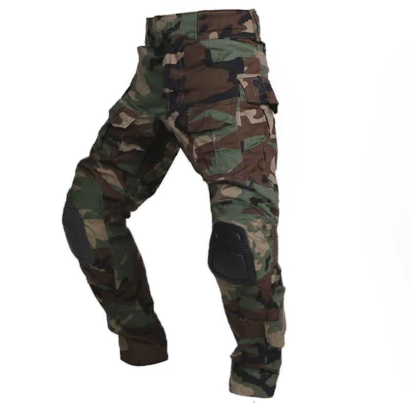 Men's Cargo Work Trousers with Removable Knee Pads