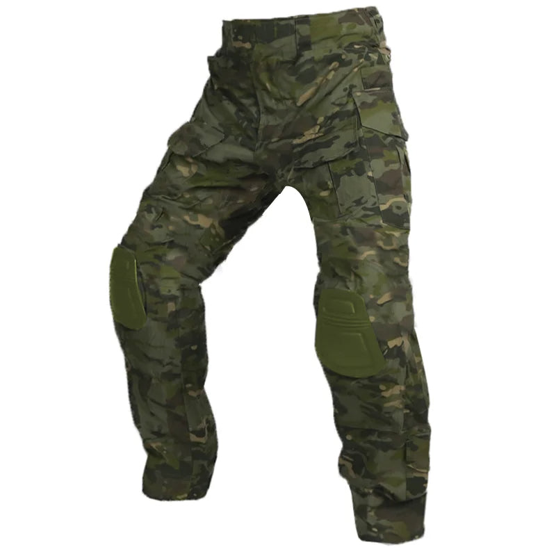 Men's Cargo Work Trousers with Removable Knee Pads