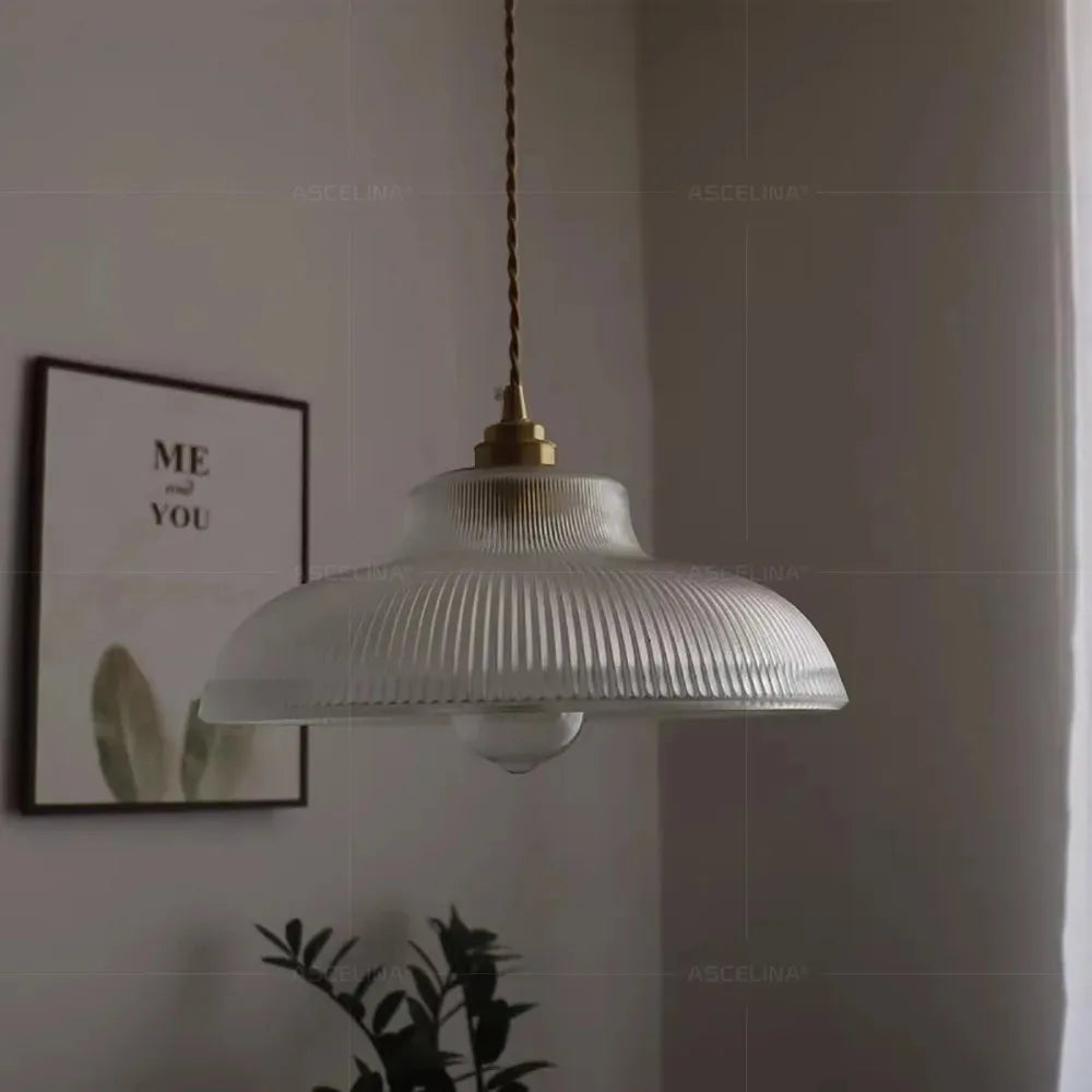 Vintage Glass Pendant Light Green