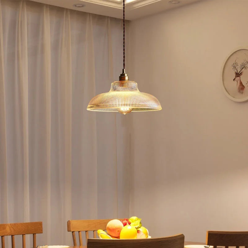 Vintage Glass Pendant Light Green