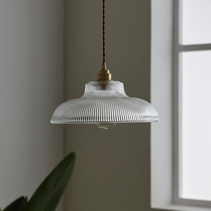 Vintage Glass Pendant Light Green