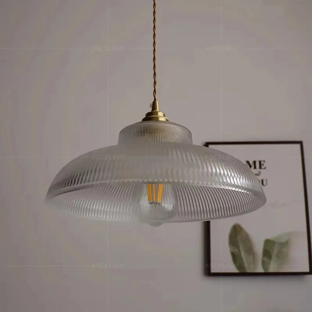 Vintage Glass Pendant Light Green