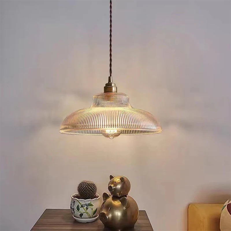 Vintage Glass Pendant Light Green