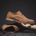 Men's Suede Oxford Shoes with Lace-Up Fit and Rubber Sole