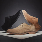 Men's Suede Oxford Shoes with Lace-Up Fit and Rubber Sole