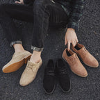 Men's Suede Oxford Shoes with Lace-Up Fit and Rubber Sole