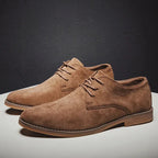 Men's Suede Oxford Shoes with Lace-Up Fit and Rubber Sole