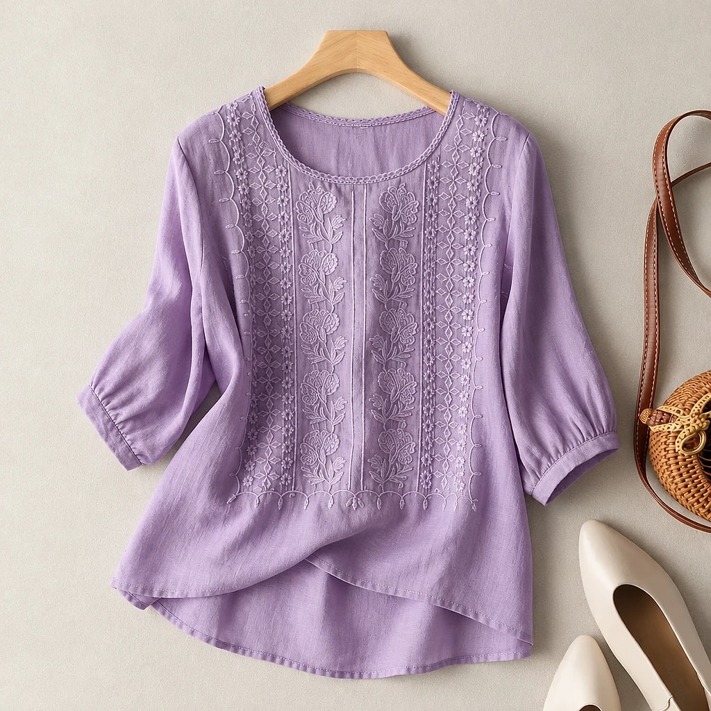 Aurelise – Embroidered Relaxed Blouse