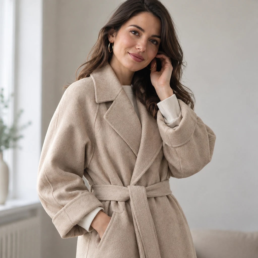 Caith – Elegant Belted Long Coat
