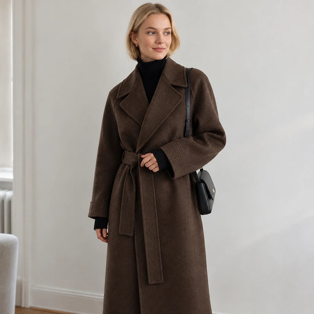 Caith – Elegant Belted Long Coat