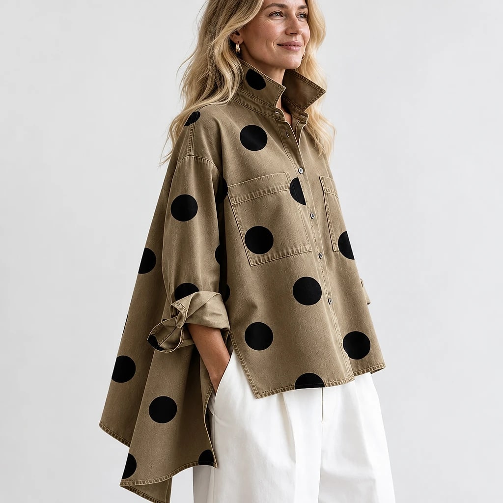 Dotterie – Polka Dot Denim Top