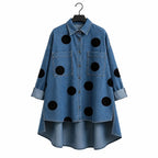 Dotterie – Polka Dot Denim Top