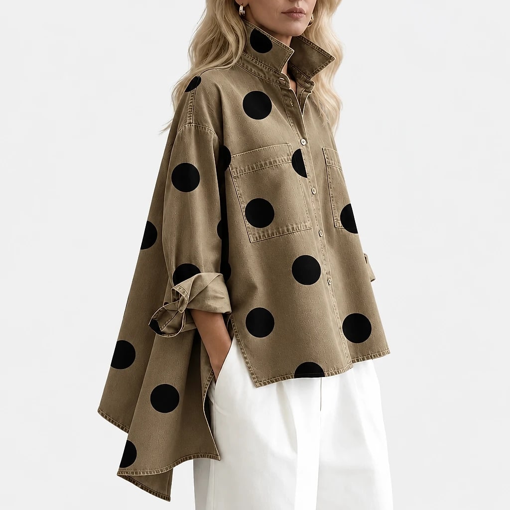 Dotterie – Polka Dot Denim Top