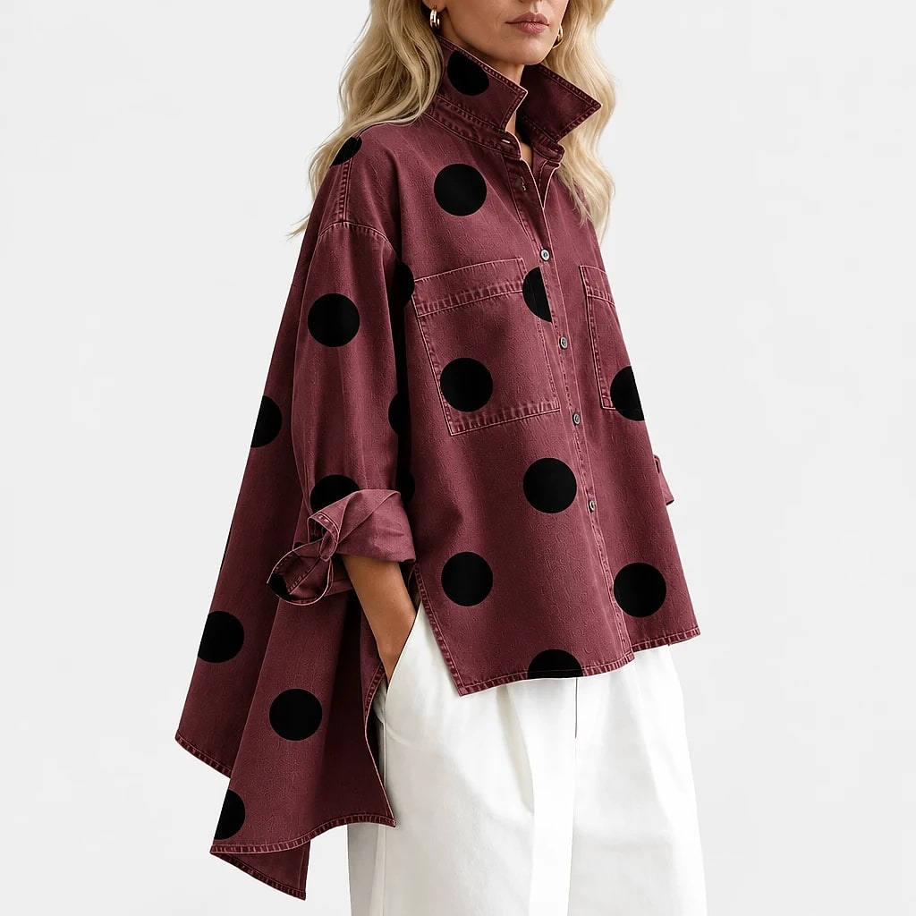 Dotterie – Polka Dot Denim Top