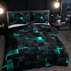 Cotton Sateen Bedding Set with Duvet Cover and Two Pillowcases