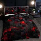 Cotton Sateen Bedding Set with Duvet Cover and Two Pillowcases