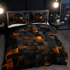 Cotton Sateen Bedding Set with Duvet Cover and Two Pillowcases