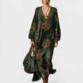 Felmara – Retro Faux Suede Maxi Dress