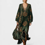 Felmara – Retro Faux Suede Maxi Dress