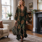 Felmara – Retro Faux Suede Maxi Dress