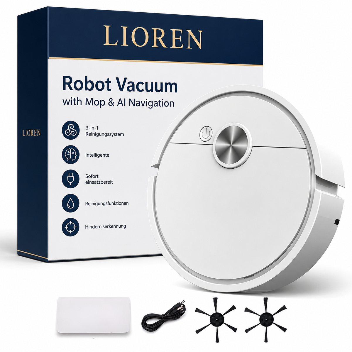 Robot Vacuum with Mop & AI Navigation — LIOREN
