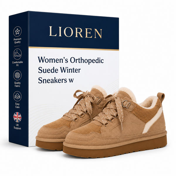 Lioren Women's Orthopedic Suede Winter Sneakers with Platform Sole