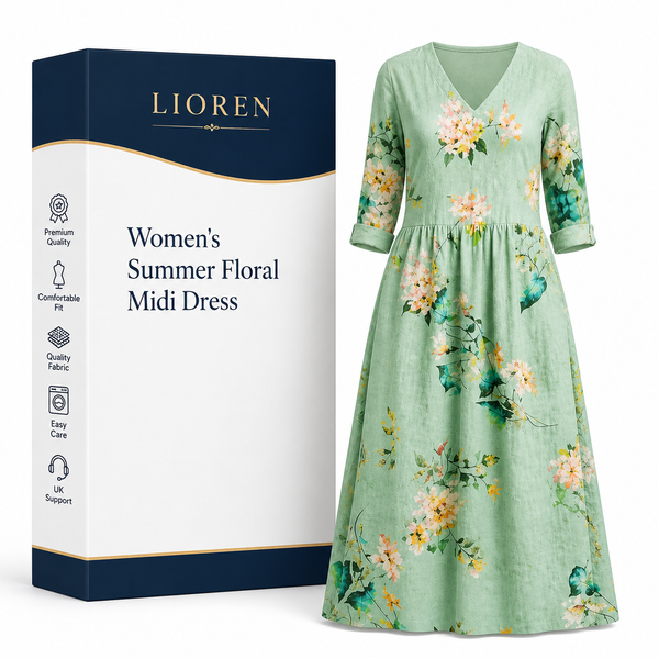 Lioren Women's Summer Floral Midi Dress