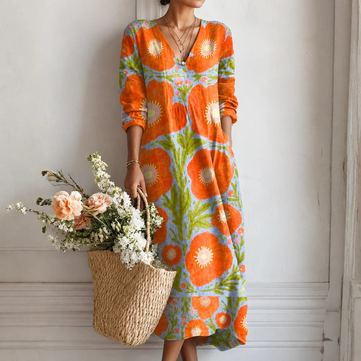 Florwen – Enchanted Floral Maxi Dress
