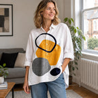 Gelvara – Geometric Abstract Print Shirt