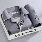 Men's Button-Up Pyjamas, Two-Piece Shirt and Trouser Set