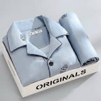 Men's Button-Up Pyjamas, Two-Piece Shirt and Trouser Set