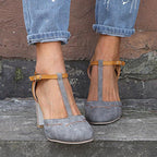 Women's Slip-On Heel Shoes with Moderate Heel and Soft Lining