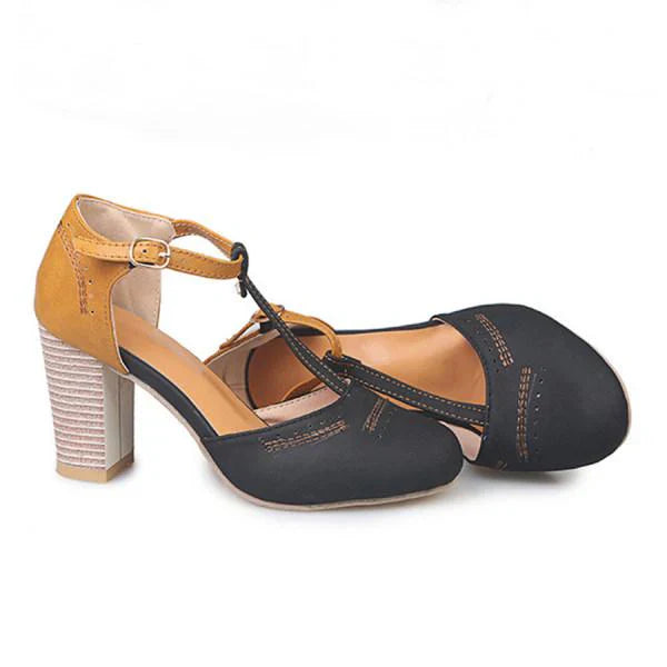 Women's Slip-On Heel Shoes with Moderate Heel and Soft Lining