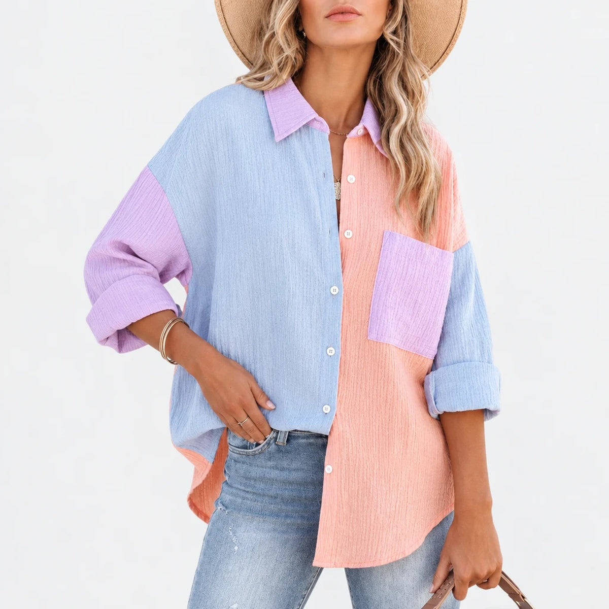 Juniver – Colour Block Blouse