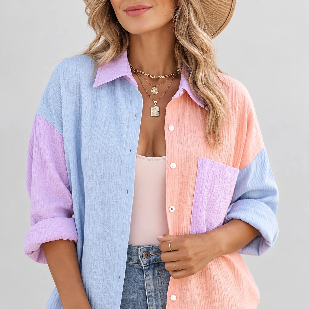 Juniver – Colour Block Blouse
