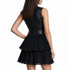 Kyline – Black Eco Leather Mini Dress