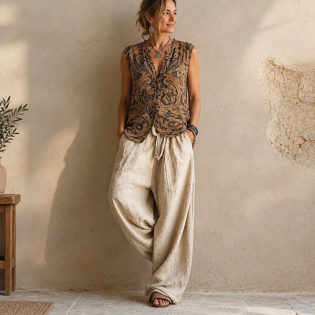 Liorenne – Natural 3-Piece Linen Set