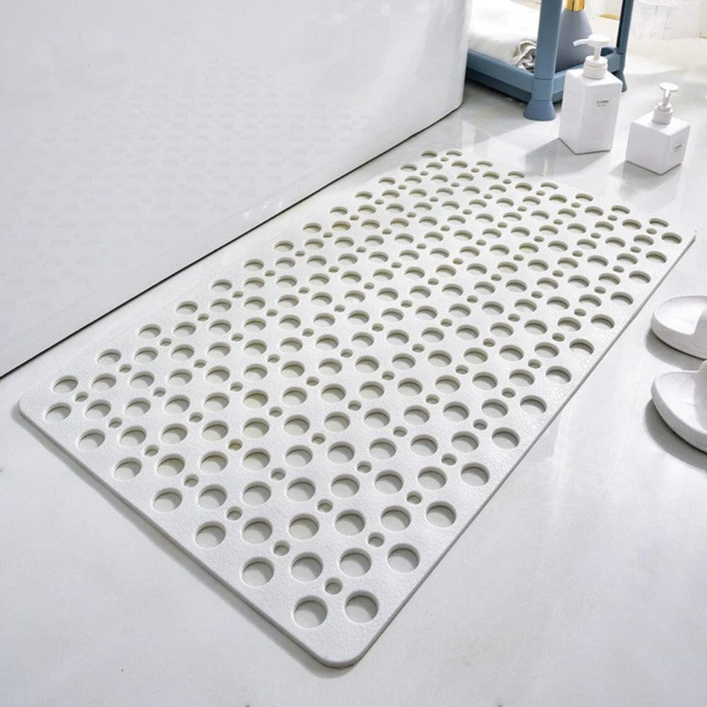 Non-Slip Shower Mat with Drain Holes and Textured Grip Surface