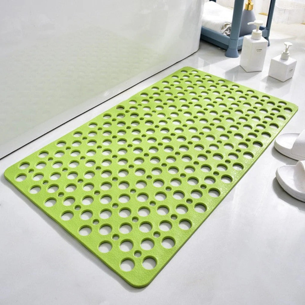 Non-Slip Shower Mat with Drain Holes and Textured Grip Surface
