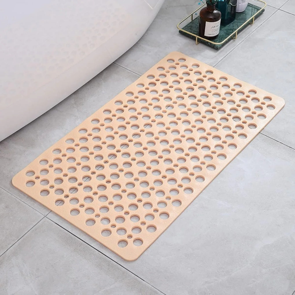 Non-Slip Shower Mat with Drain Holes and Textured Grip Surface