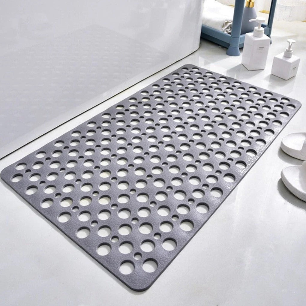 Non-Slip Shower Mat with Drain Holes and Textured Grip Surface