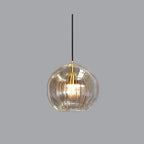 June Glass Globe Pendant Light Clear & Amber