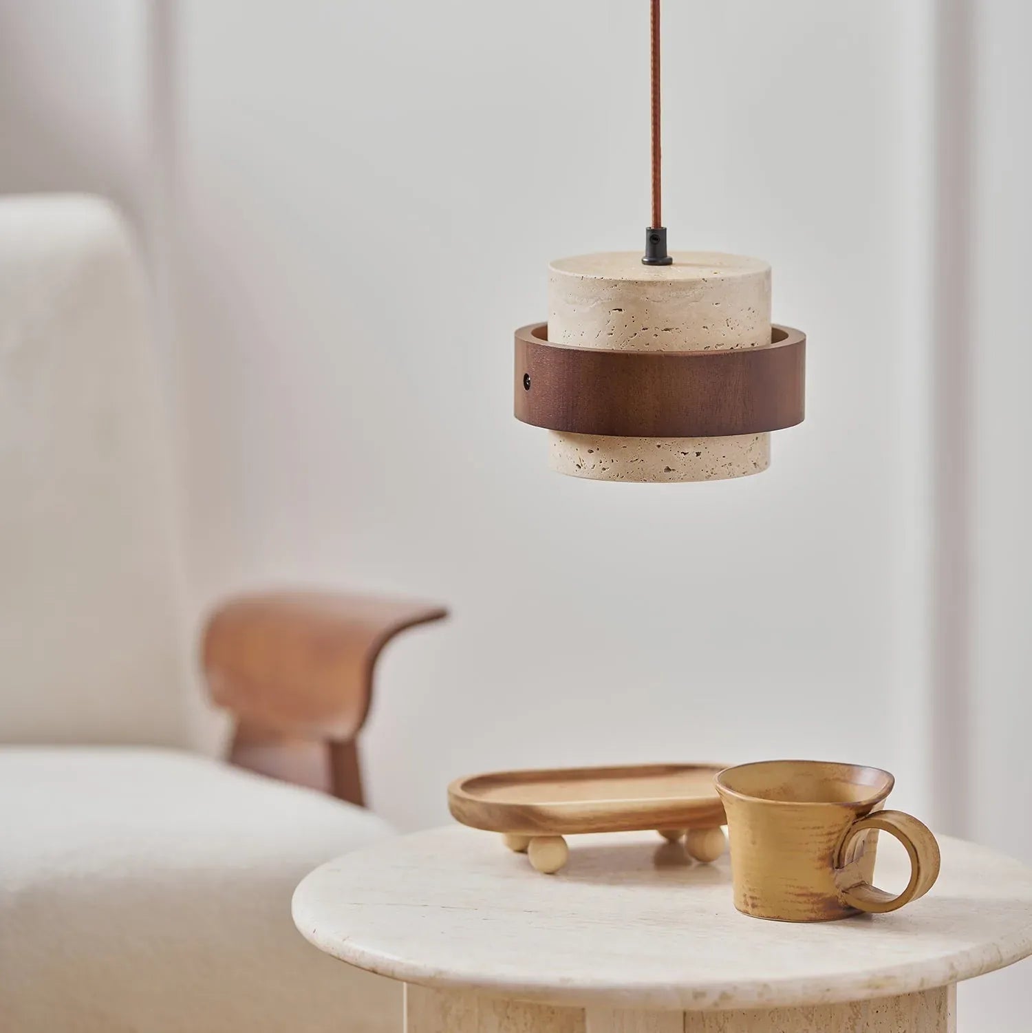 Greek Pendant Light Travertine