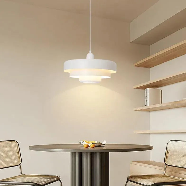 Morandi Layered Pendant Light Dimmable Metal for Dining Room