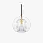 June Glass Globe Pendant Light Clear & Amber